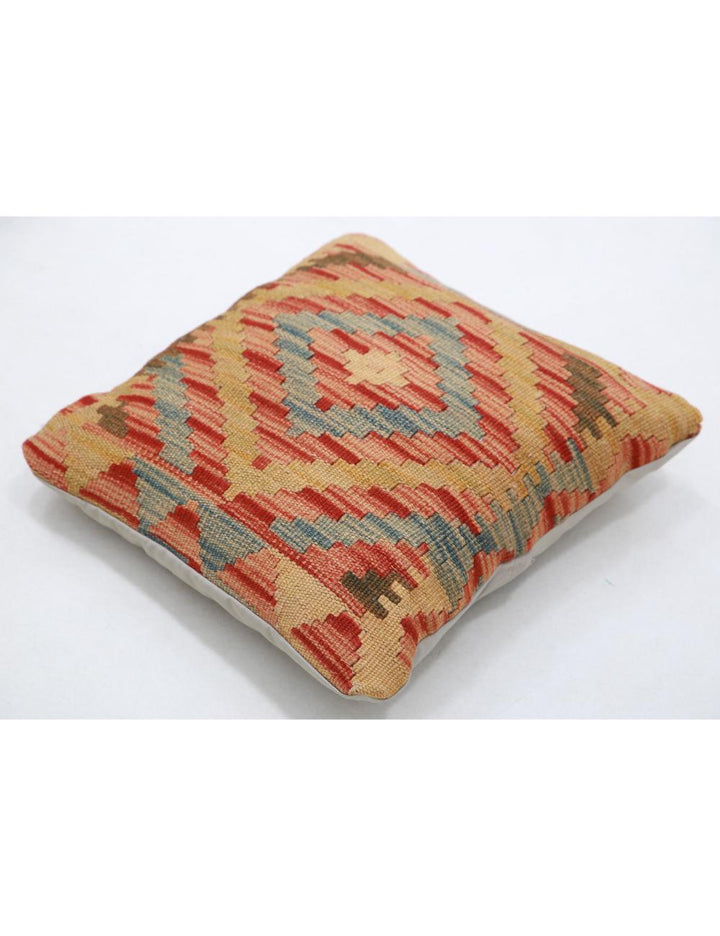 Afghan Tribal Pillow 1' 5" x 1' 5" Hand-Woven detail