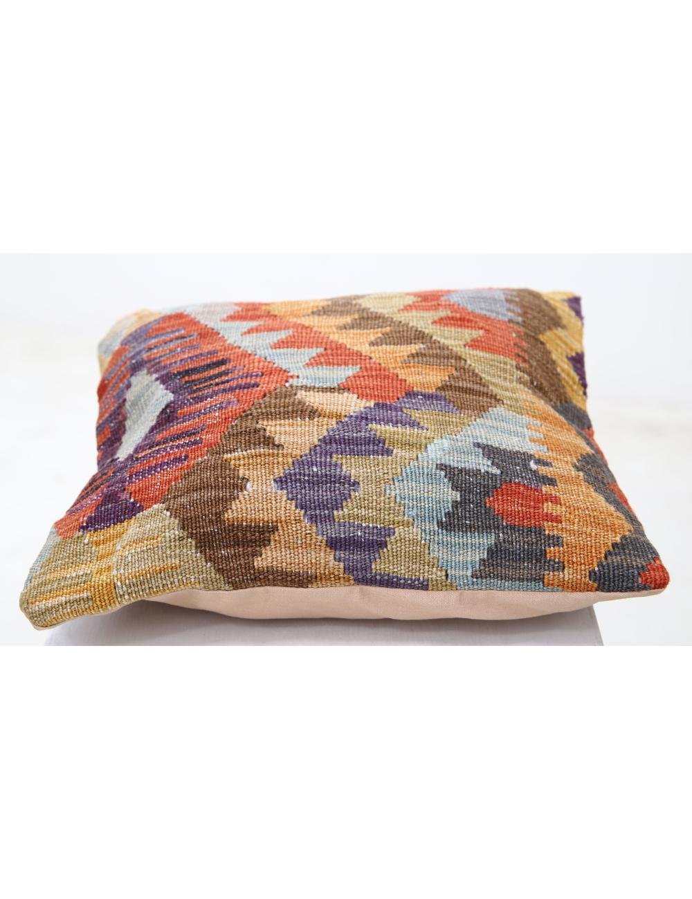 Hand Woven Tribal  Wool Pillow 1' 5" x 1' 5" - No. AT97993
