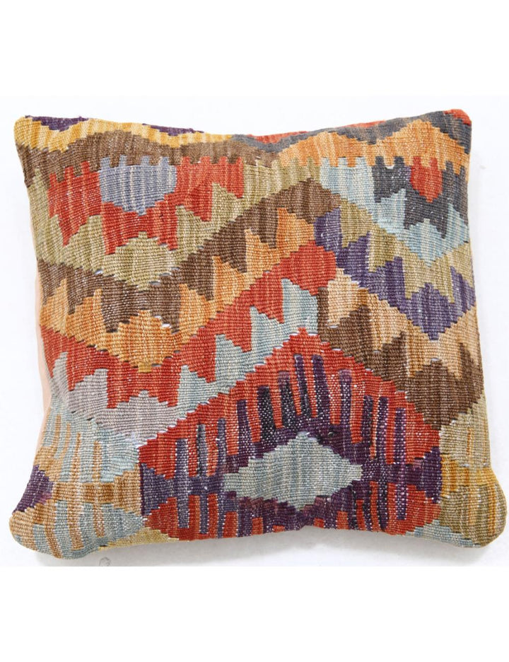Hand Woven Tribal  Wool Pillow 1' 5" x 1' 5" - No. AT97993