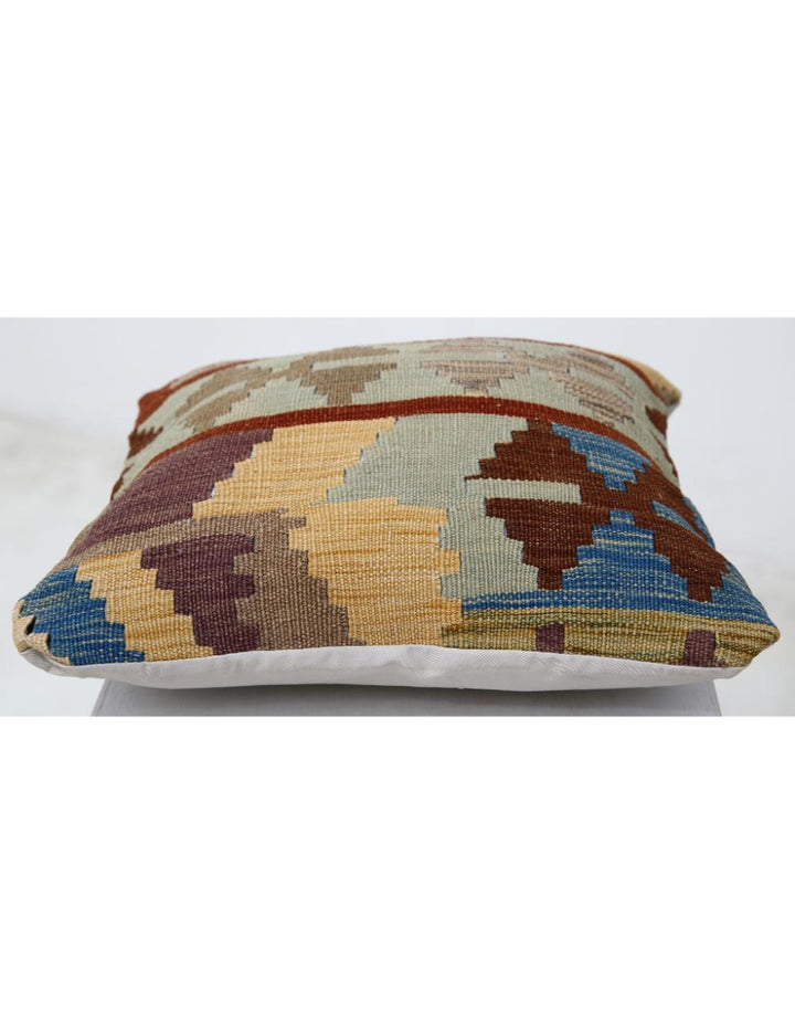 Afghan Tribal Pillow 1' 5" x 1' 5" Hand-Woven detail