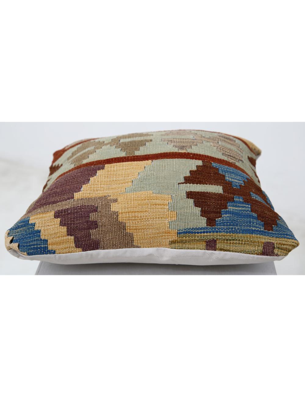 Hand Woven Tribal  Wool Pillow 1' 5" x 1' 5" - No. AT35171