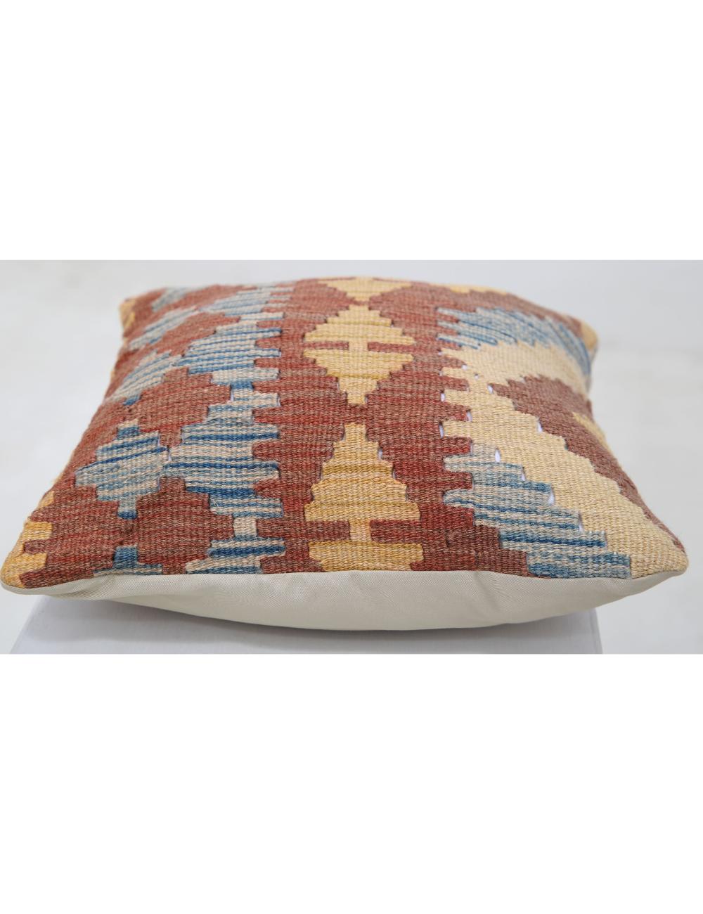 Afghan Tribal Pillow 1' 5" x 1' 5" Hand-Woven detail
