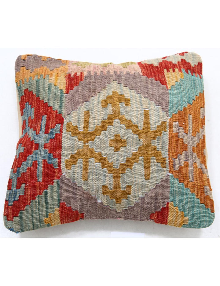 Afghan Tribal Pillow 1' 5" x 1' 5" Hand-Woven