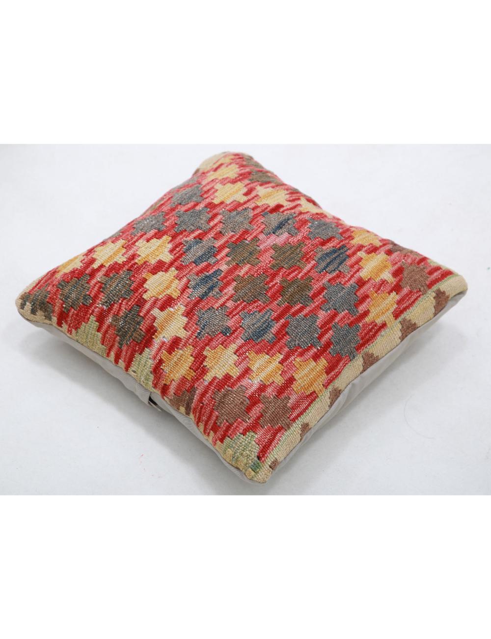 Afghan Tribal Pillow 1' 5" x 1' 5" Hand-Woven detail