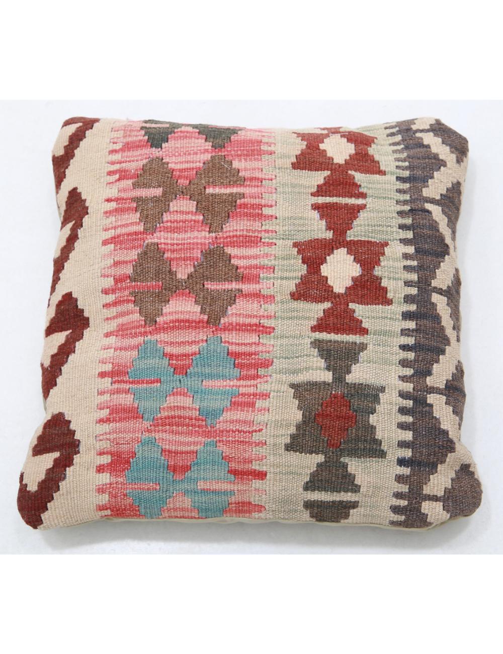Afghan Tribal Pillow 1' 5" x 1' 5" Hand-Woven