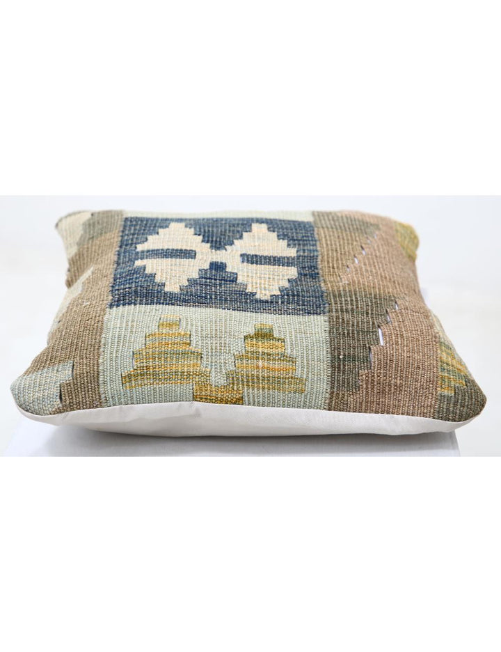 Afghan Tribal Pillow 1' 5" x 1' 5" Hand-Woven detail