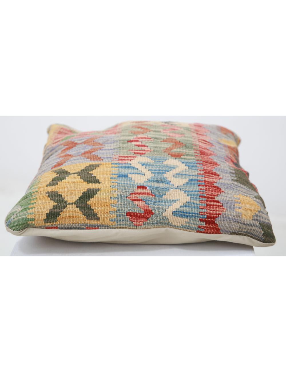 Afghan Tribal Pillow 1' 5" x 1' 5" Hand-Woven detail
