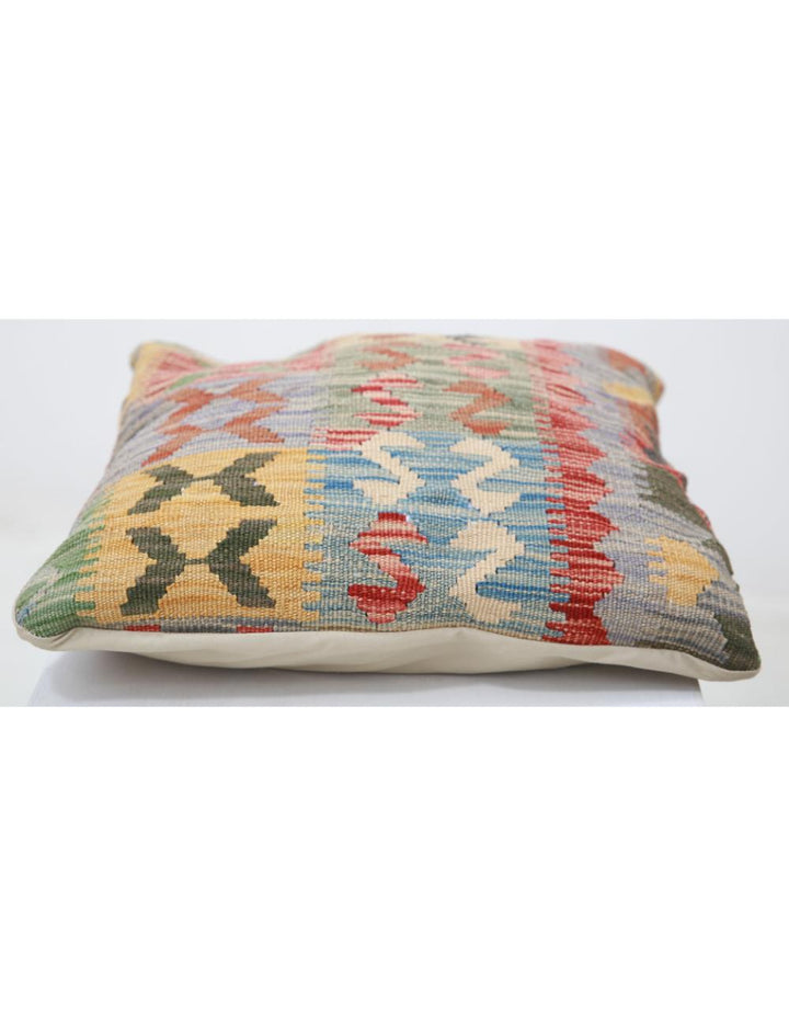 Afghan Tribal Pillow 1' 5" x 1' 5" Hand-Woven detail