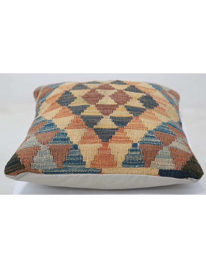 Afghan Tribal Pillow 1' 5" x 1' 5" Hand-Woven detail