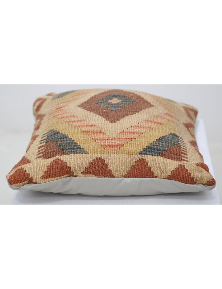 Afghan Tribal Pillow 1' 5" x 1' 5" Hand-Woven detail