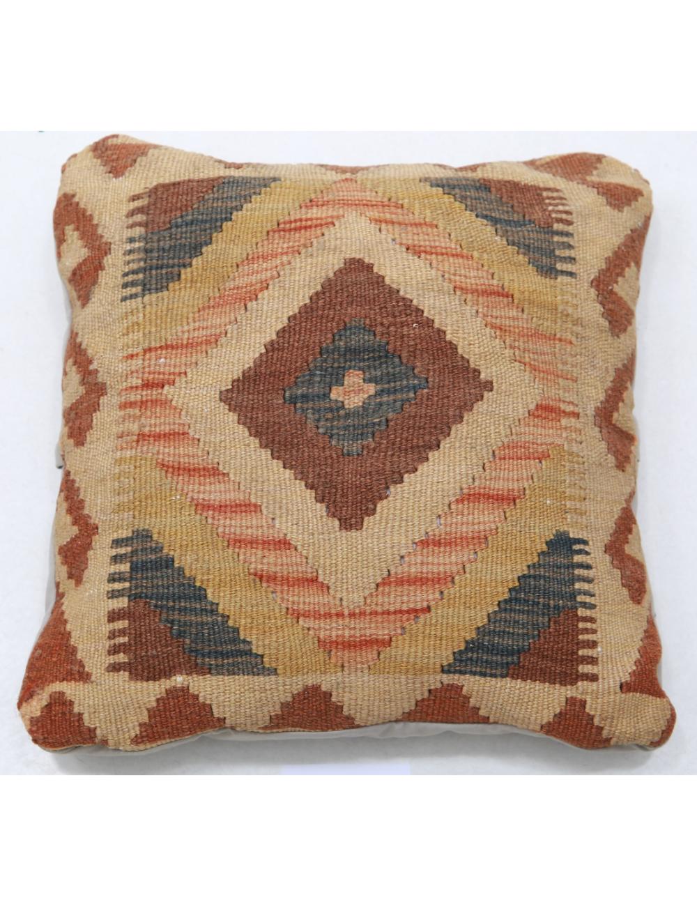 Afghan Tribal Pillow 1' 5" x 1' 5" Hand-Woven