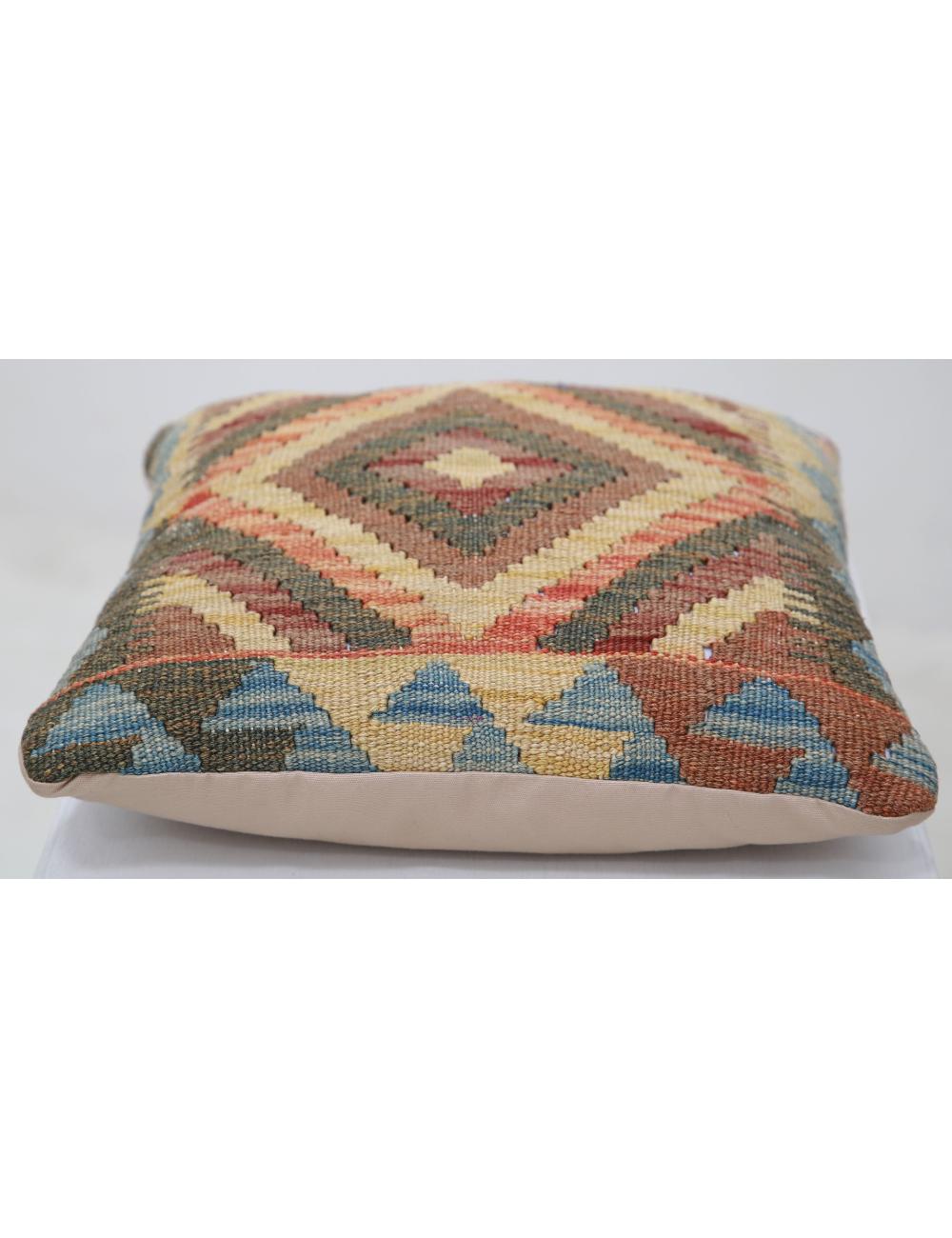 Afghan Tribal Pillow 1' 5" x 1' 5" Hand-Woven detail