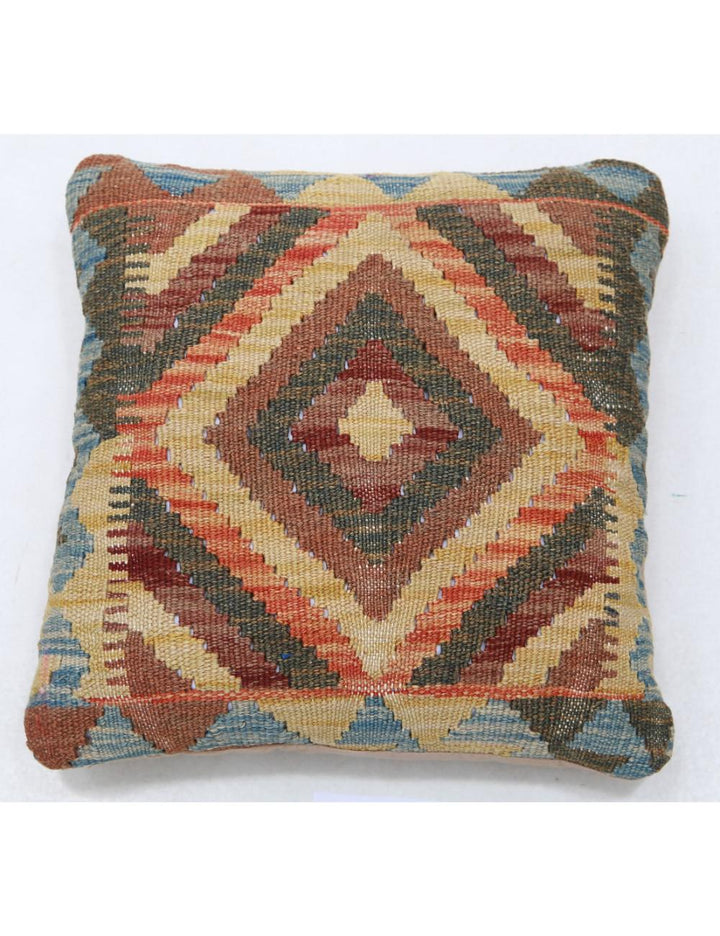 Afghan Tribal Pillow 1' 5" x 1' 5" Hand-Woven