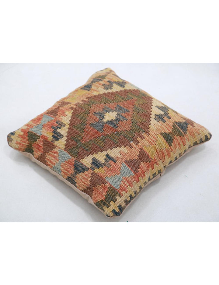 Hand Woven Tribal  Wool Pillow 1' 5" x 1' 5" - No. AT39643