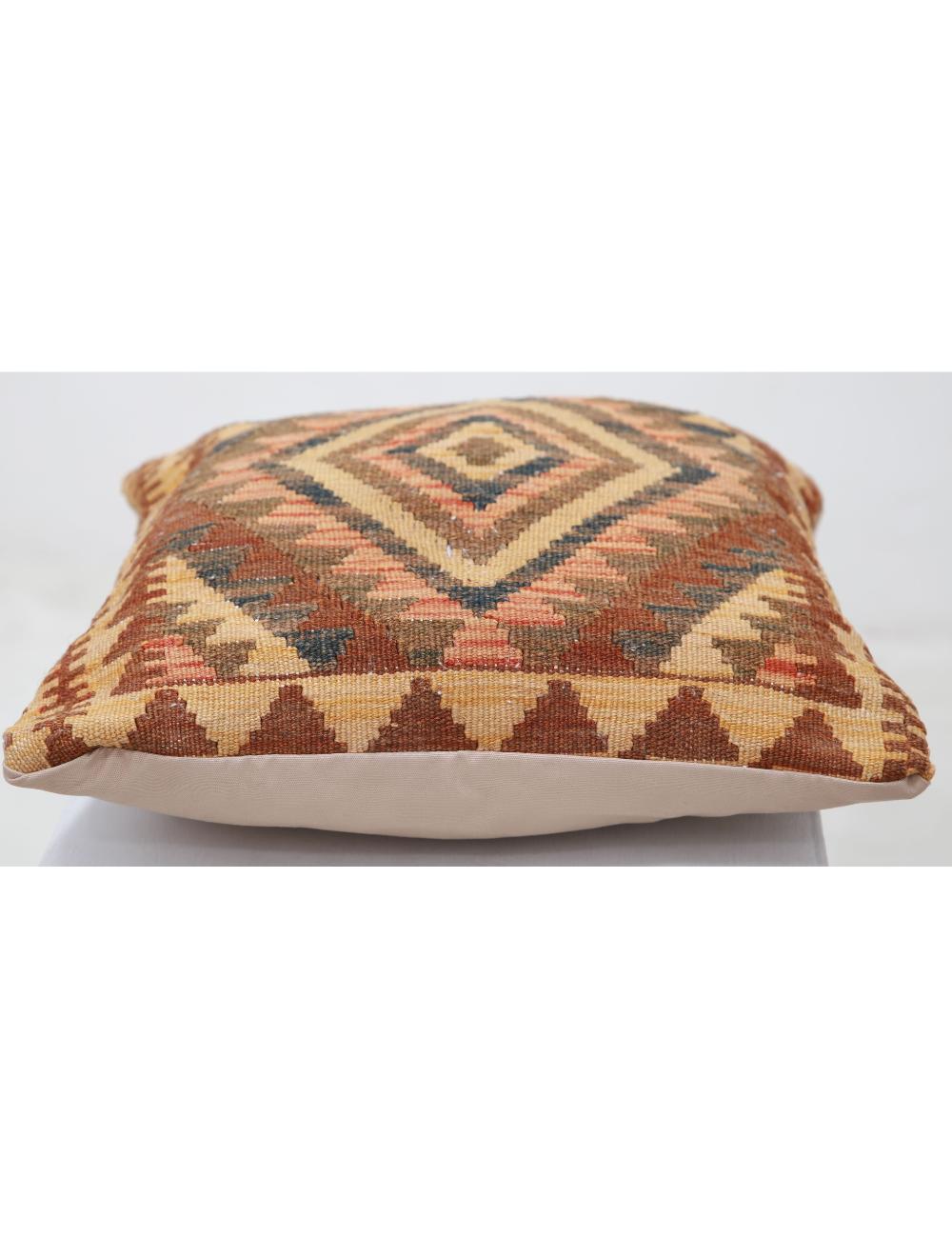 Hand Woven Tribal  Wool Pillow 1' 5" x 1' 5" - No. AT24480