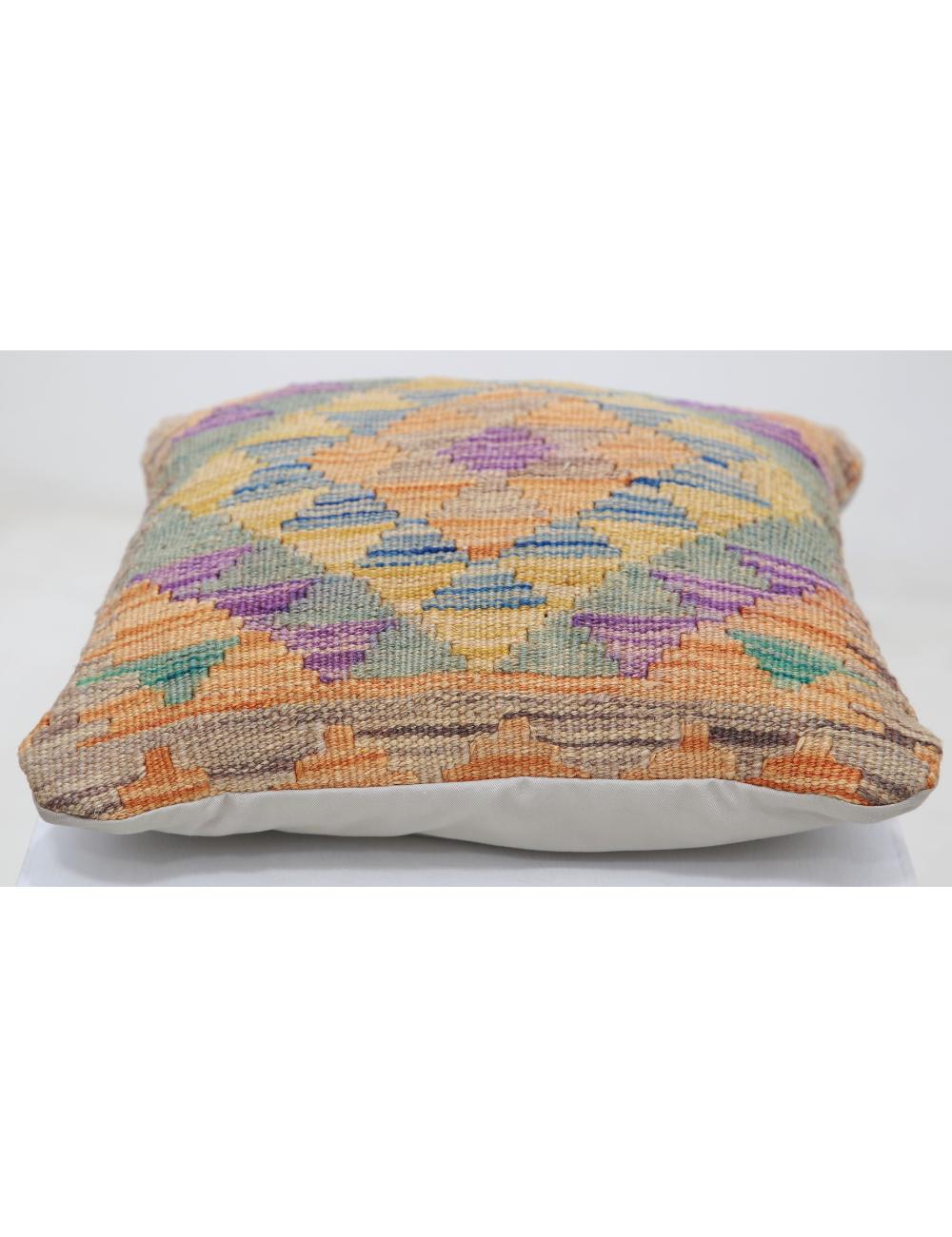 Hand Woven Tribal  Wool Pillow 1' 5" x 1' 5" - No. AT43878
