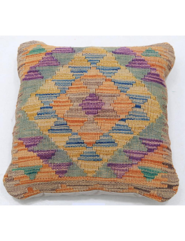 Hand Woven Tribal  Wool Pillow 1' 5" x 1' 5" - No. AT43878