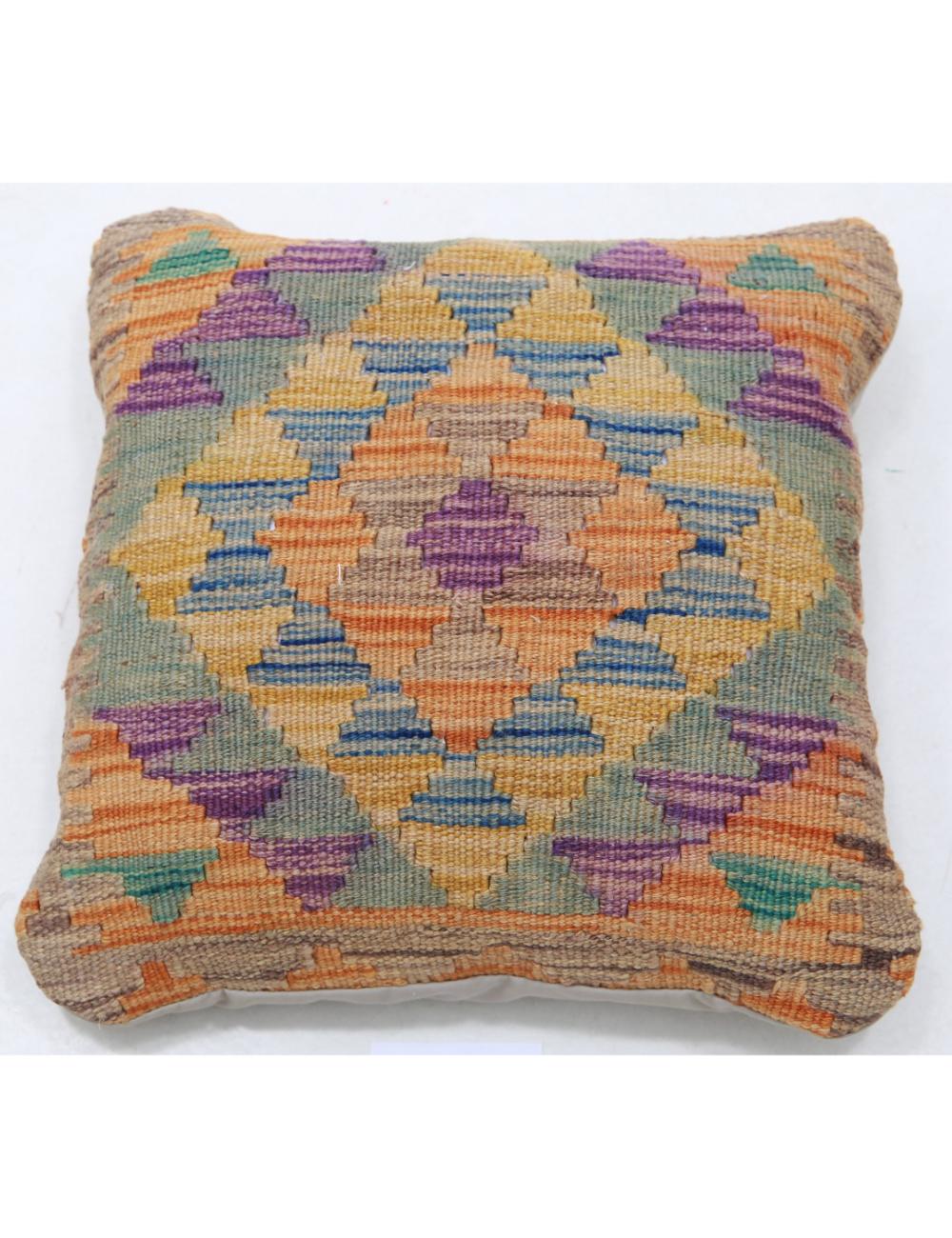 Afghan Tribal Pillow 1' 5" x 1' 5" Hand-Woven
