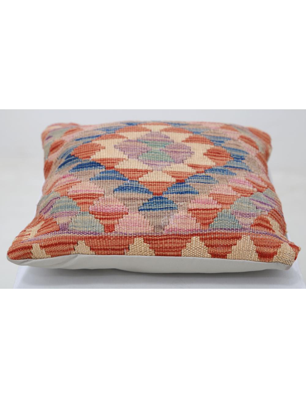 Afghan Tribal Pillow 1' 5" x 1' 5" Hand-Woven detail