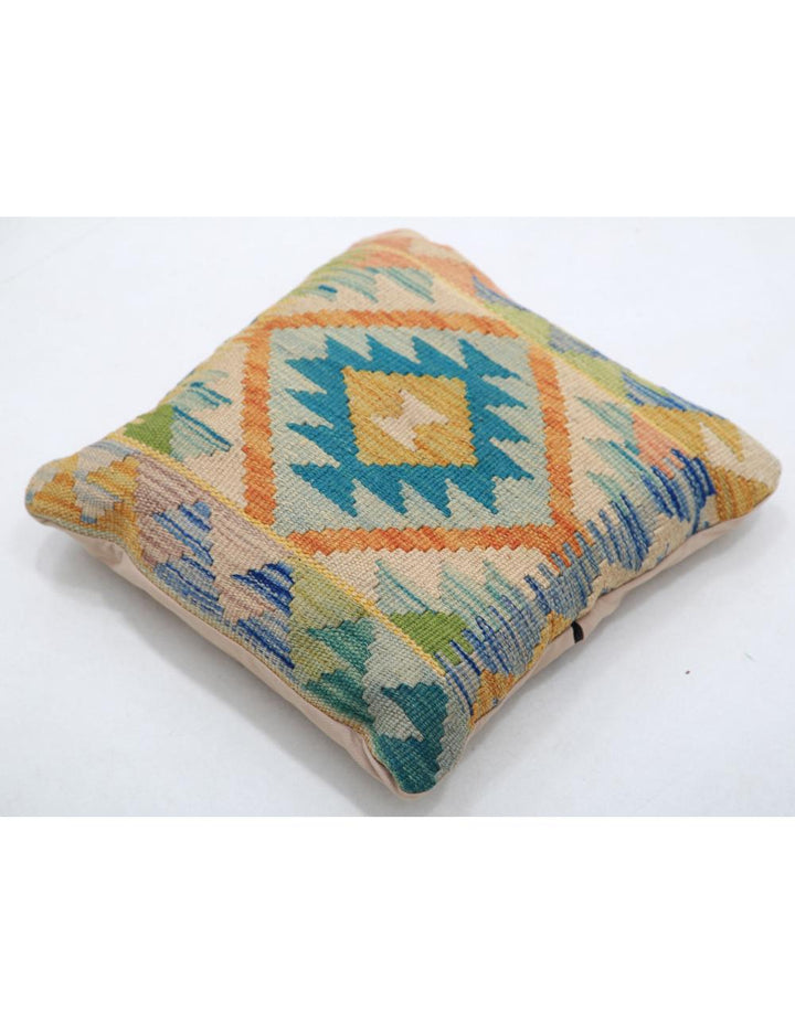 Hand Woven Tribal  Wool Pillow 1' 5" x 1' 5" - No. AT42790