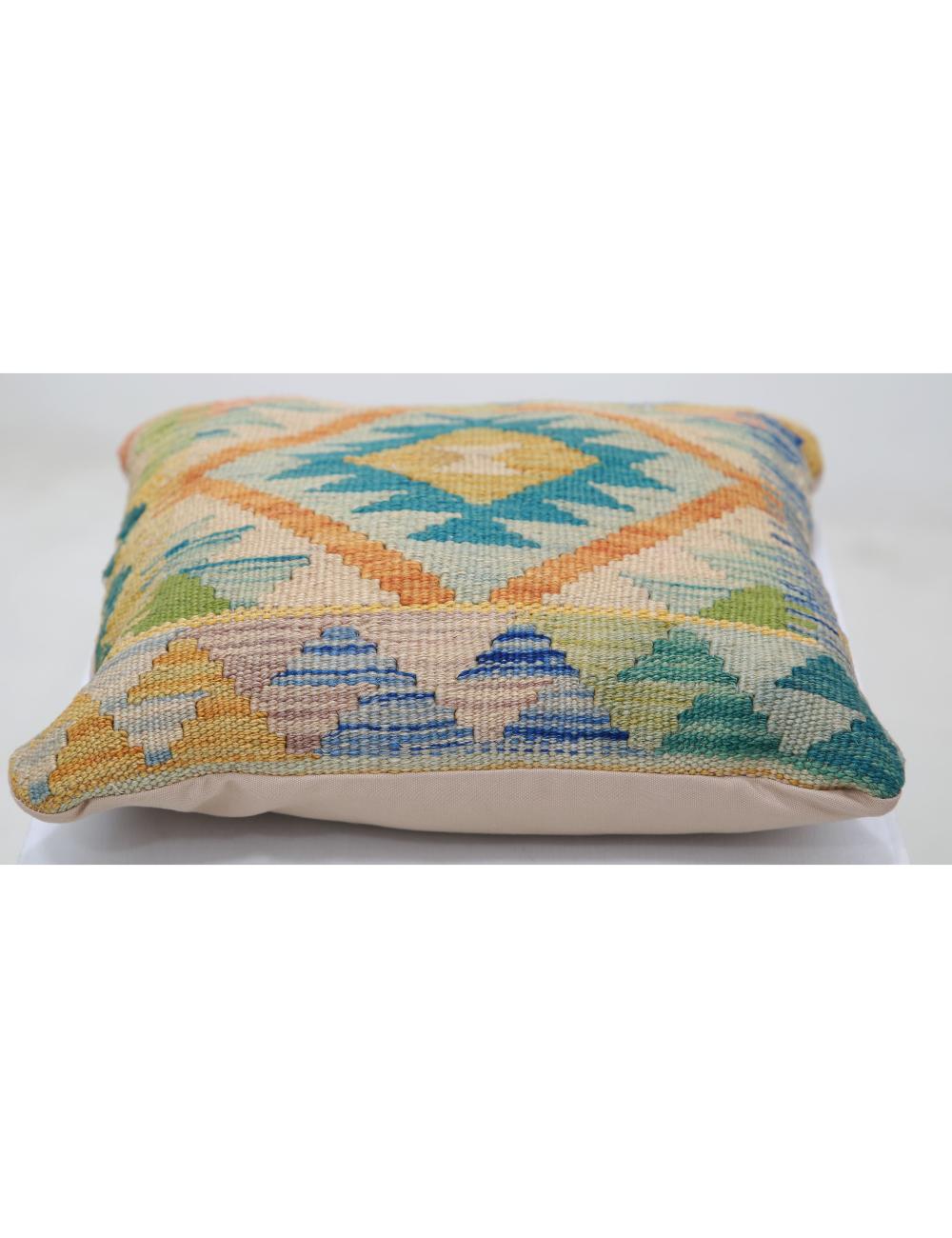 Hand Woven Tribal  Wool Pillow 1' 5" x 1' 5" - No. AT42790