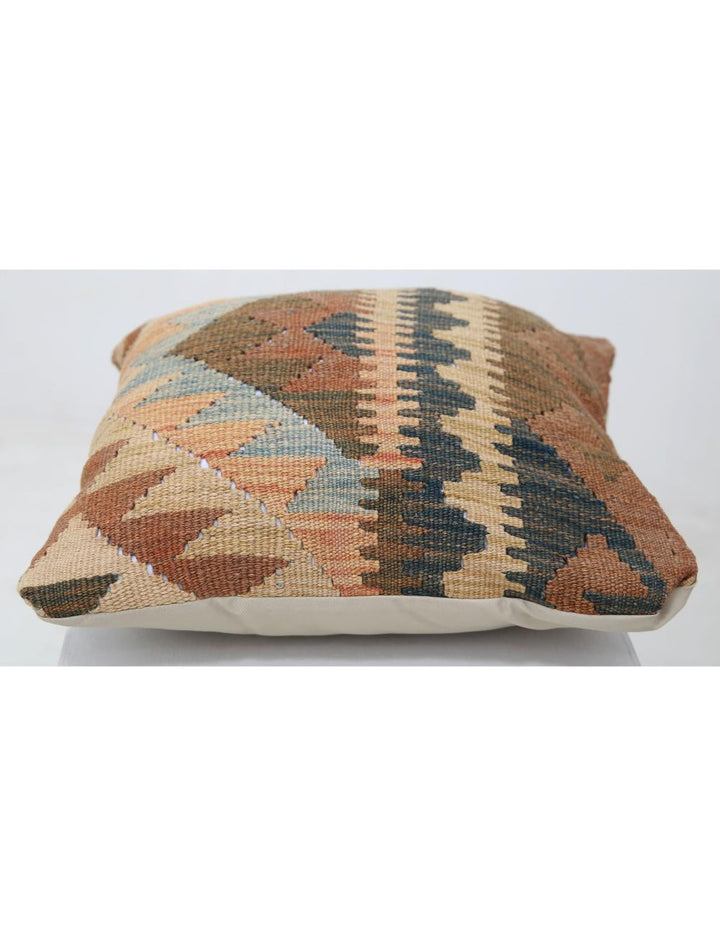 Afghan Tribal Pillow 1' 5" x 1' 5" Hand-Woven detail