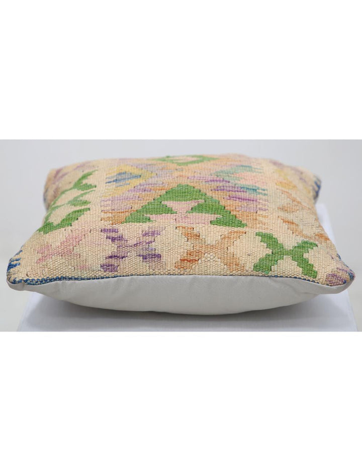 Afghan Tribal Pillow 1' 5" x 1' 5" Hand-Woven detail