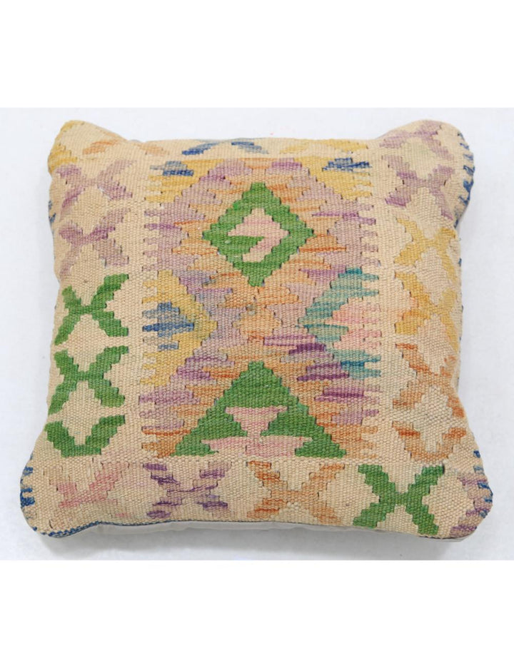 Afghan Tribal Pillow 1' 5" x 1' 5" Hand-Woven