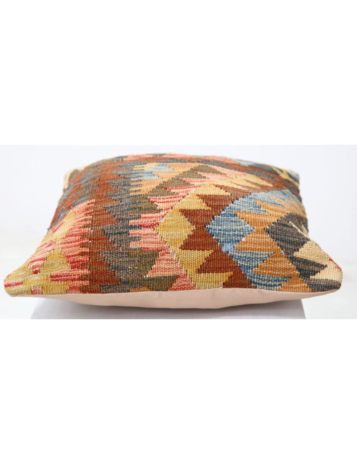 Afghan Tribal Pillow 1' 5" x 1' 5" Hand-Woven detail
