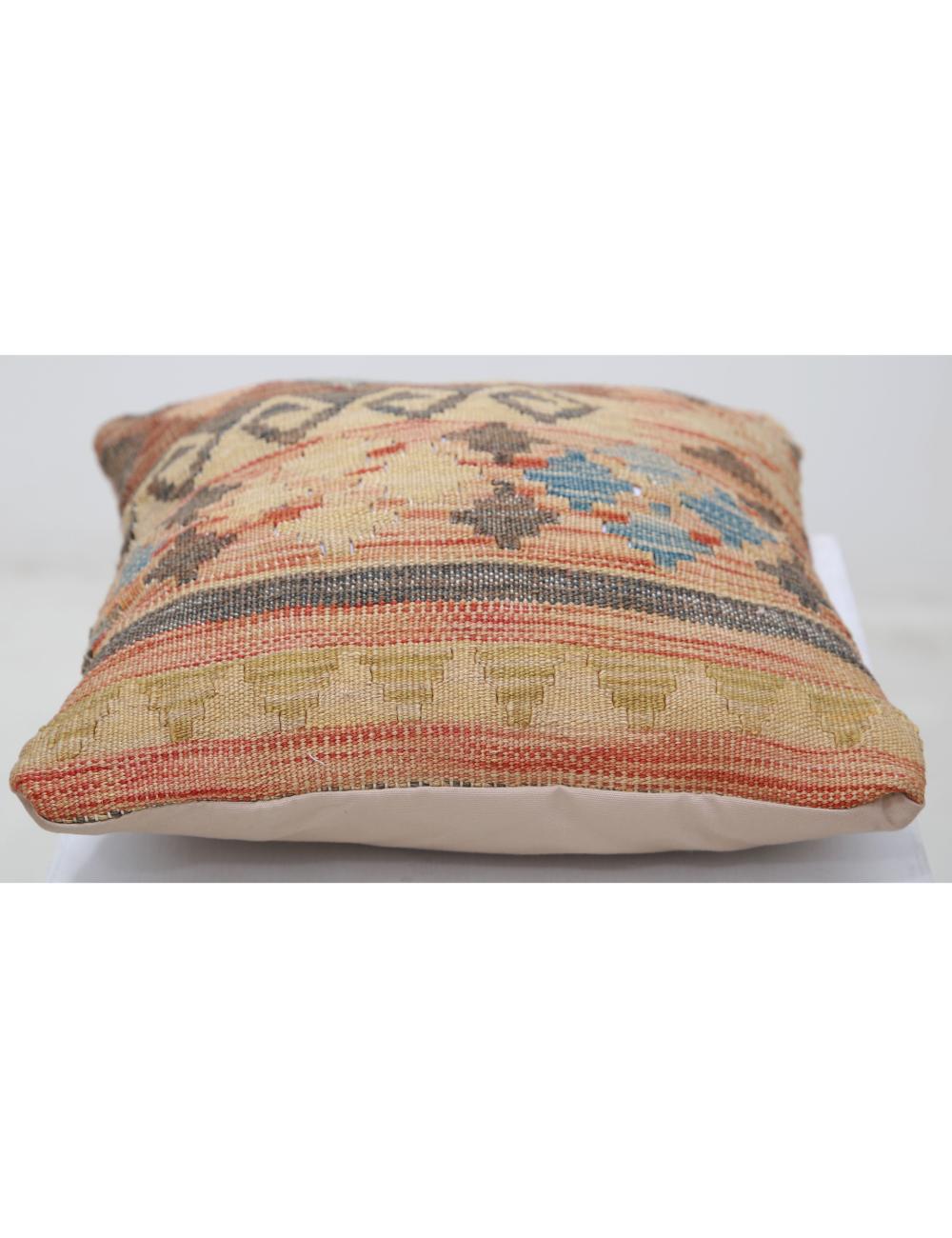 Afghan Tribal Pillow 1' 5" x 1' 5" Hand-Woven detail