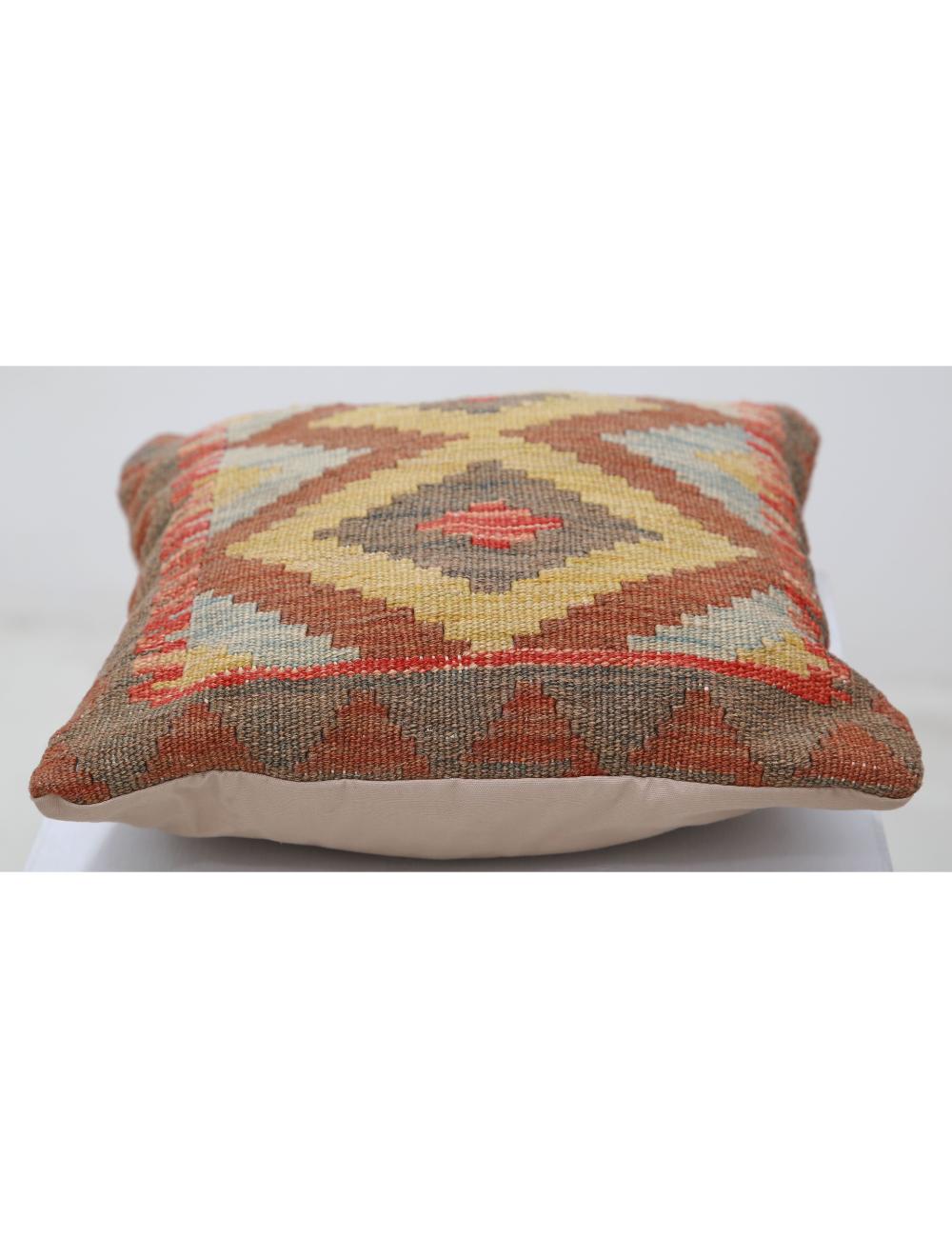 Afghan Tribal Pillow 1' 5" x 1' 5" Hand-Woven detail