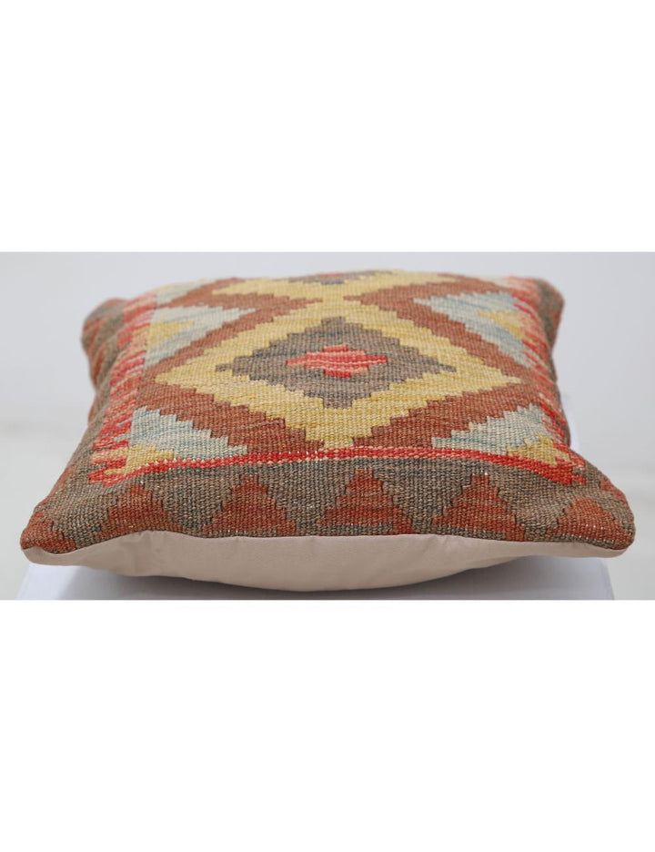 Afghan Tribal Pillow 1' 5" x 1' 5" Hand-Woven detail