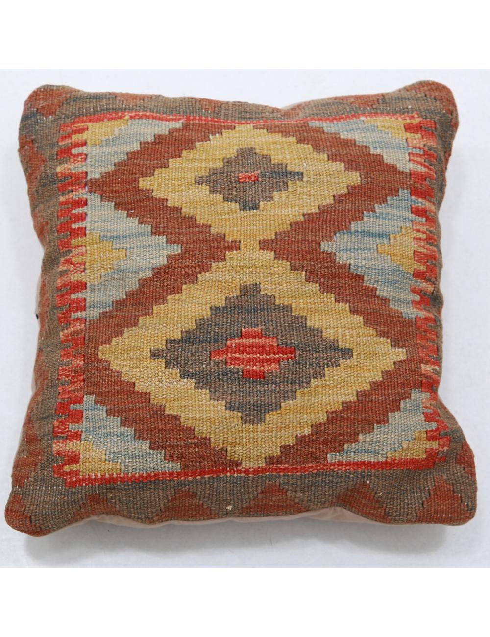 Afghan Tribal Pillow 1' 5" x 1' 5" Hand-Woven