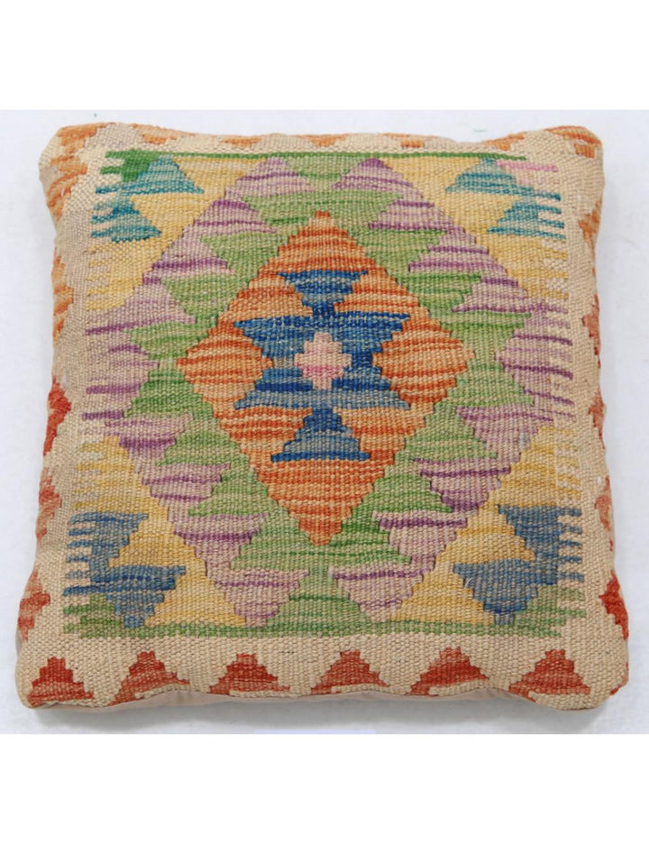 Afghan Tribal Pillow 1' 5" x 1' 5" Hand-Woven