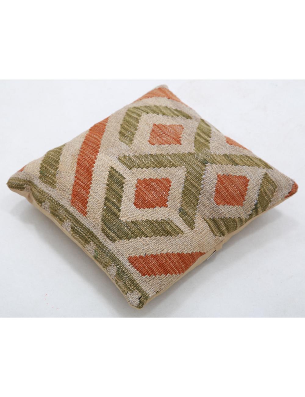 Afghan Tribal Pillow 1' 5" x 1' 5" Hand-Woven detail