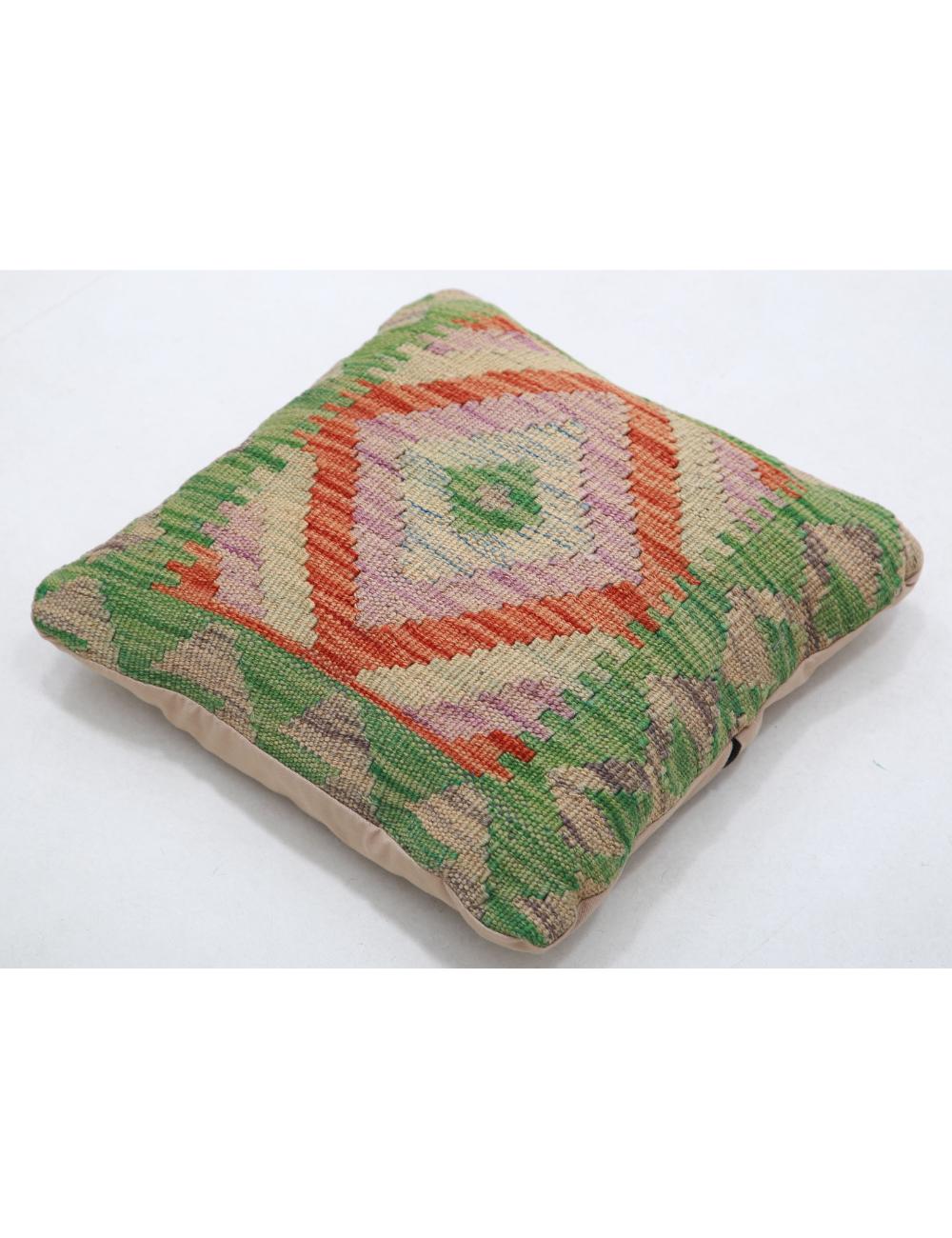 Afghan Tribal Pillow 1' 5" x 1' 5" Hand-Woven detail