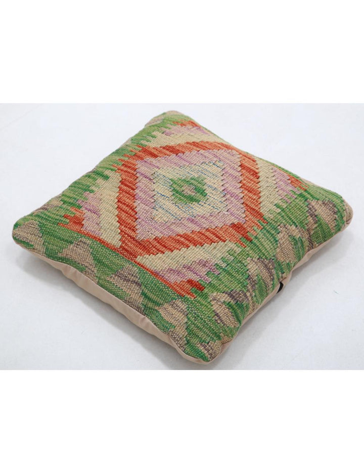 Afghan Tribal Pillow 1' 5" x 1' 5" Hand-Woven detail