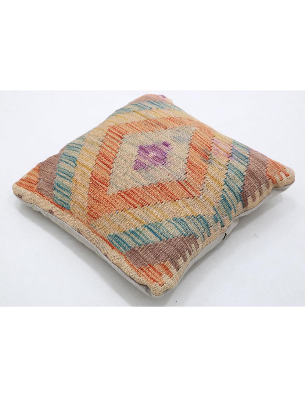 Afghan Tribal Pillow 1' 5" x 1' 5" Hand-Woven detail