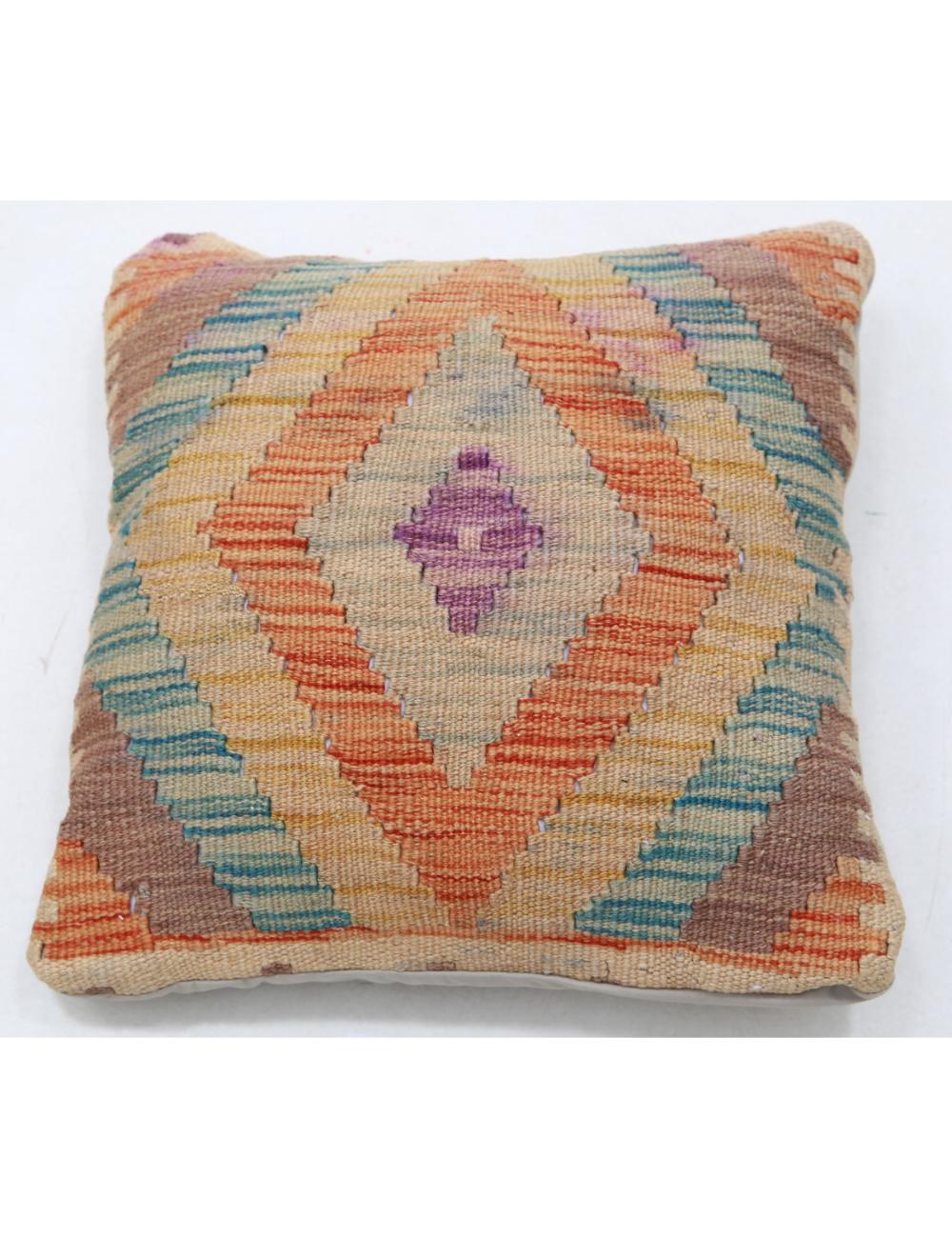 Afghan Tribal Pillow 1' 5" x 1' 5" Hand-Woven