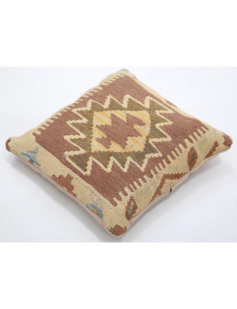 Afghan Tribal Pillow 1' 5" x 1' 5" Hand-Woven detail