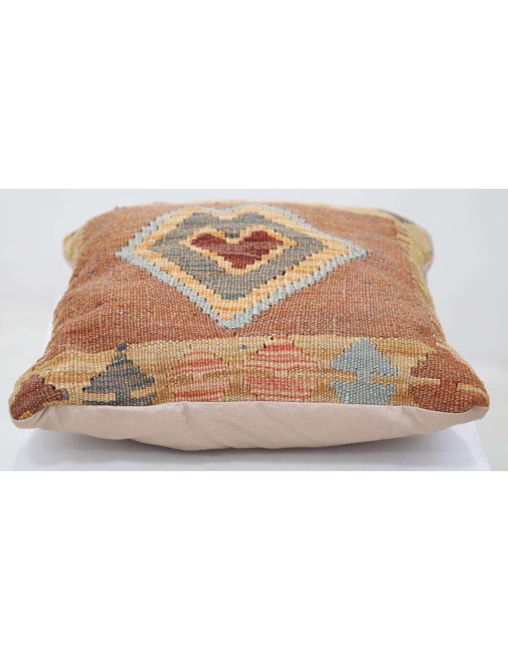 Hand Woven Tribal  Wool Pillow 1' 5" x 1' 5" - No. AT18699