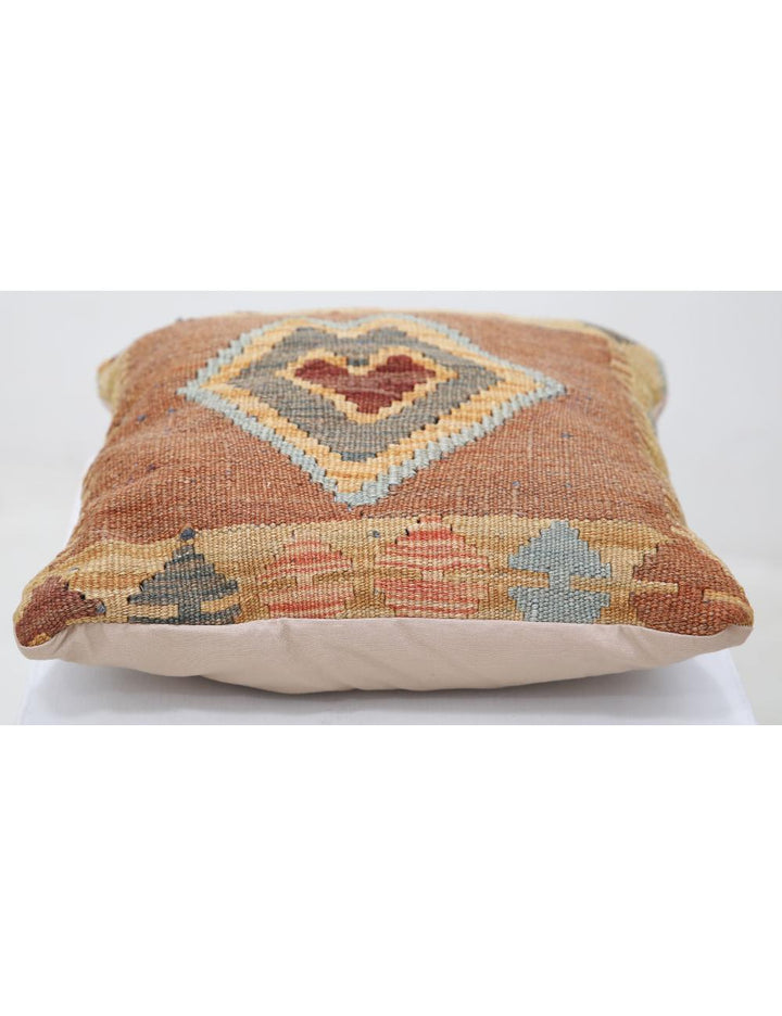 Hand Woven Tribal  Wool Pillow 1' 5" x 1' 5" - No. AT18699