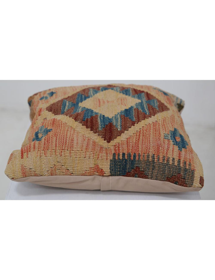 Afghan Tribal Pillow 1' 5" x 1' 5" Hand-Woven detail