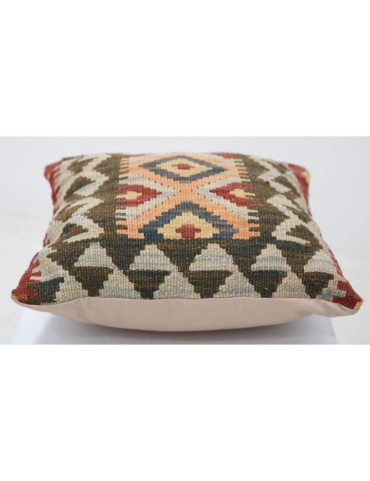 Afghan Tribal Pillow 1' 5" x 1' 5" Hand-Woven detail