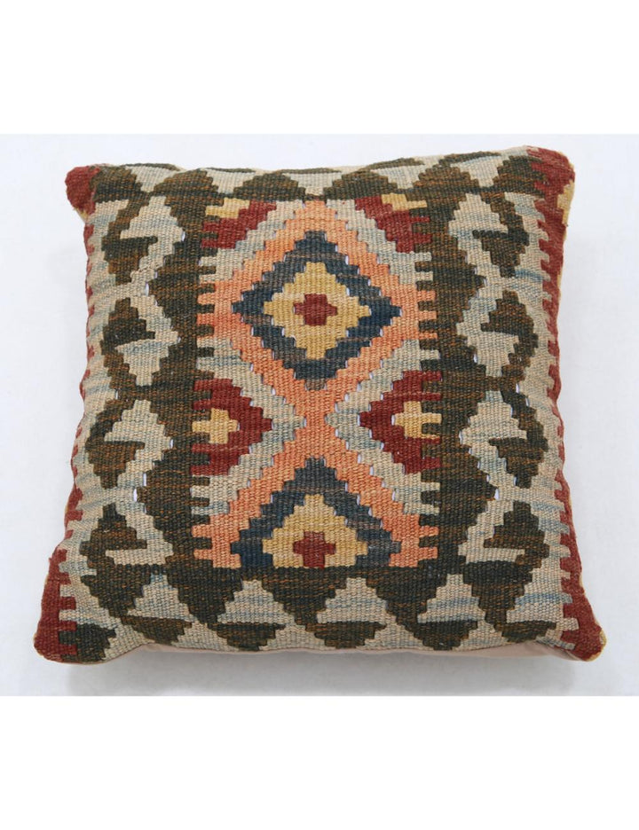 Afghan Tribal Pillow 1' 5" x 1' 5" Hand-Woven