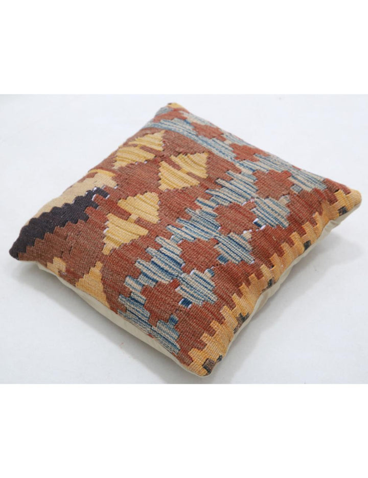 Afghan Tribal Pillow 1' 5" x 1' 5" Hand-Woven detail
