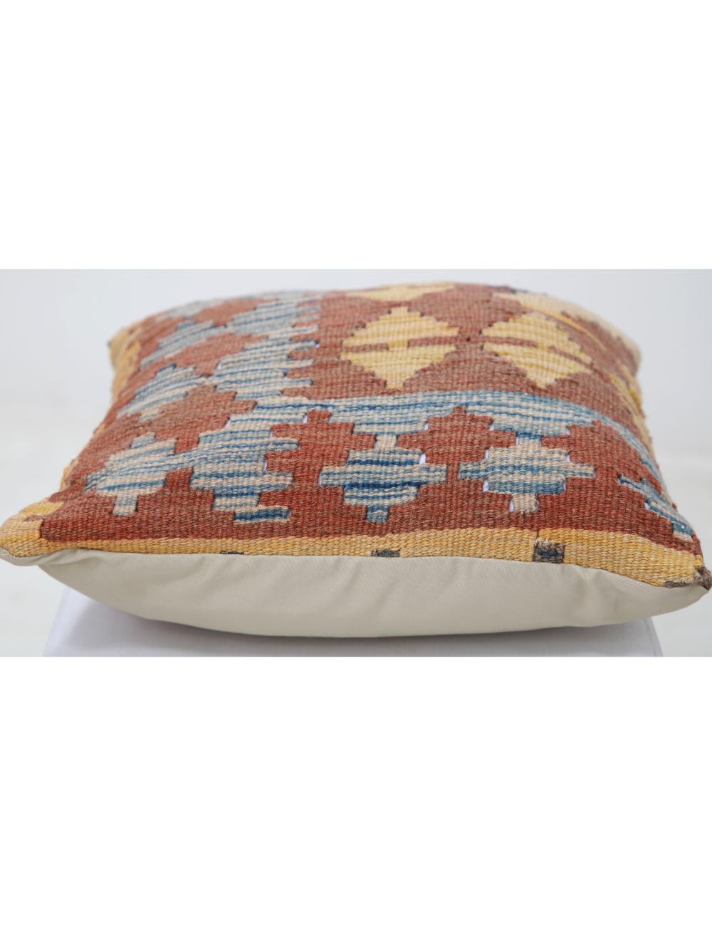 Hand Woven Tribal  Wool Pillow 1' 5" x 1' 5" - No. AT35896