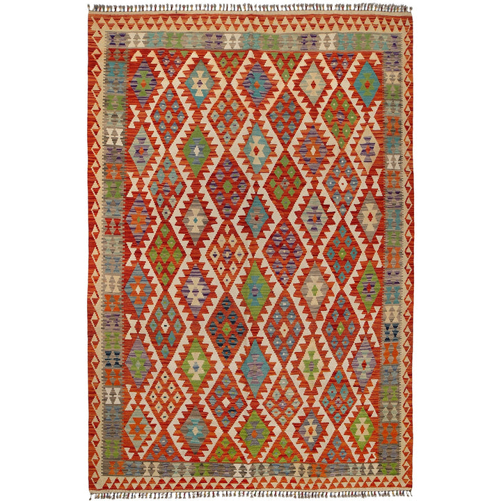 Hand Woven Wool Kelim 6' 9" x 10' 1" - No. AL64864