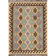 Handmade Turkish Design Wool Kilim 3' 4" x 4' 10" - No. AL59007