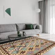 Handmade Turkish Design Wool Kilim 3' 4" x 4' 10" - No. AL59007